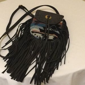 Deb & Dave Fabric Crossbody purse w/ fringe